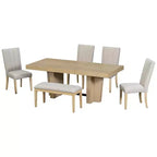 Ensemble de salle à manger extensible Whisen avec banc et 4 chaises