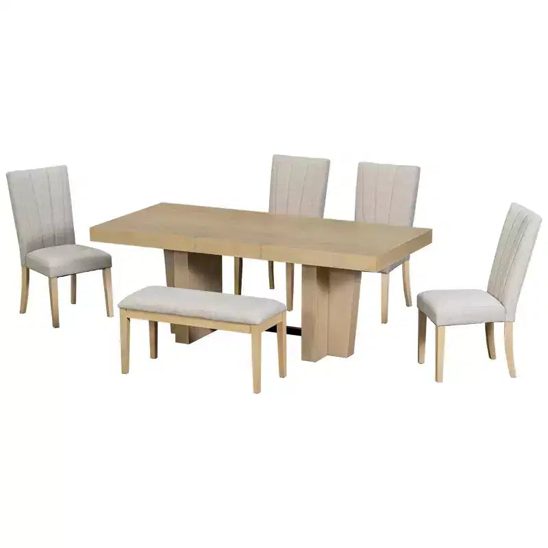 Ensemble de salle à manger extensible Whisen avec banc et 4 chaises