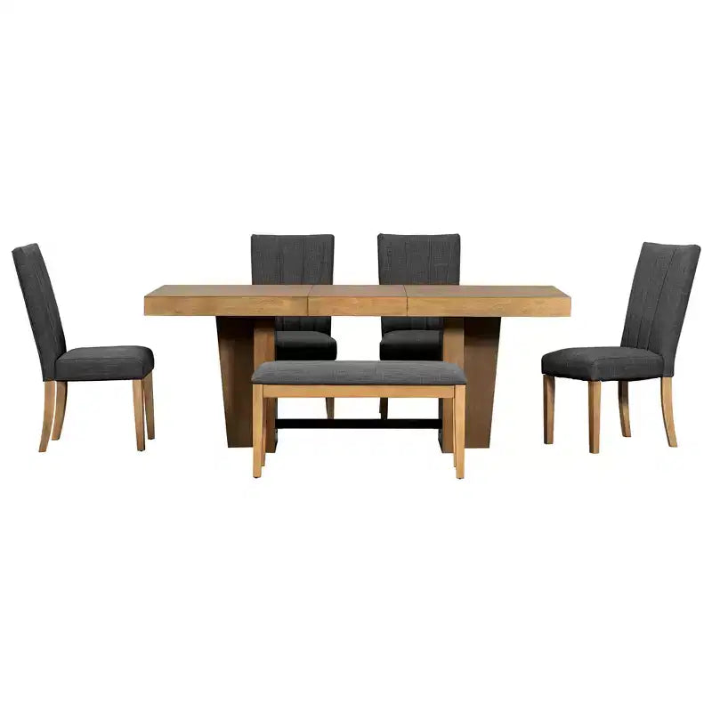 Ensemble de salle à manger extensible Whisen avec banc et 4 chaises