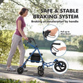 Rollator Walker for Seniors with Seat, 3 in 1 Walker Wheelchair Combo, Transport Wheelchair Medical Walker All Terrain for Adult