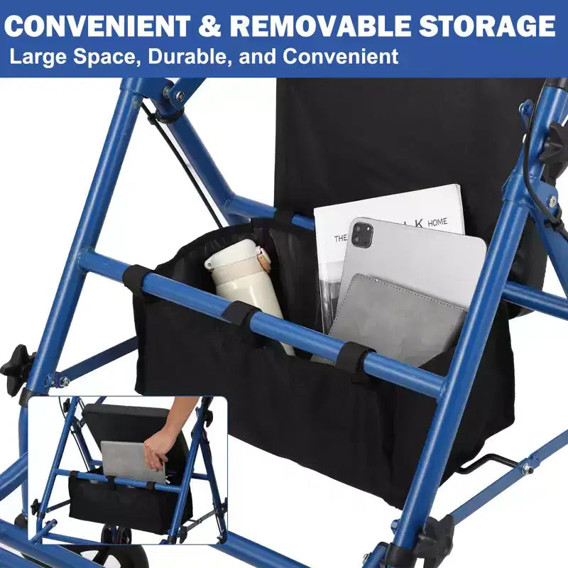 Déambulateur Rollator pour seniors avec siège, déambulateur combiné 3 en 1 avec fauteuil roulant, déambulateur médical tout-terrain pour adultes