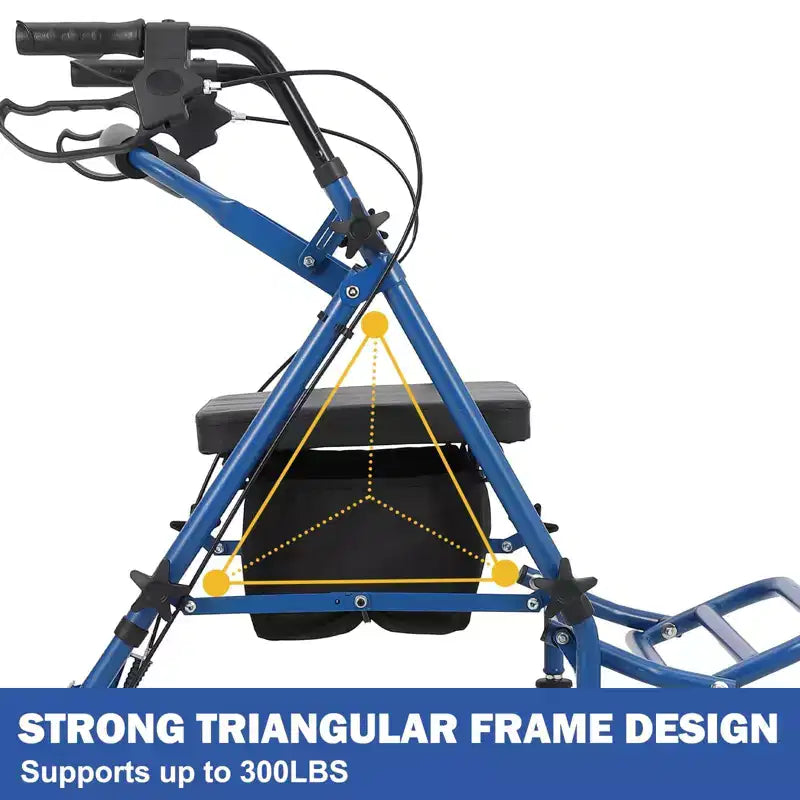 Déambulateur Rollator pour seniors avec siège, déambulateur combiné 3 en 1 avec fauteuil roulant, déambulateur médical tout-terrain pour adultes