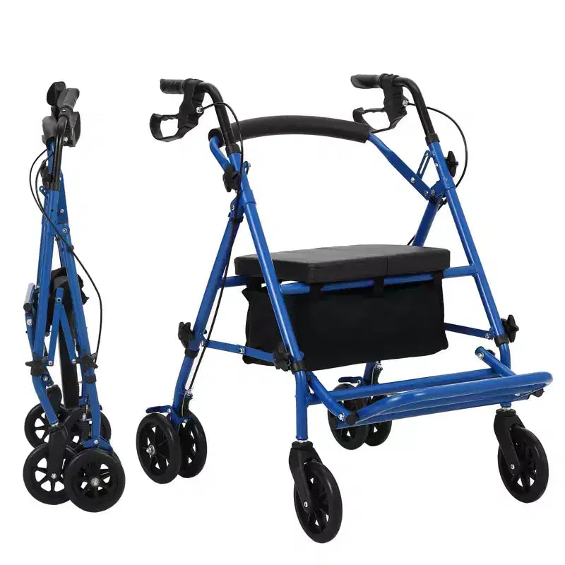 Déambulateur Rollator pour seniors avec siège, déambulateur combiné 3 en 1 avec fauteuil roulant, déambulateur médical tout-terrain pour adultes