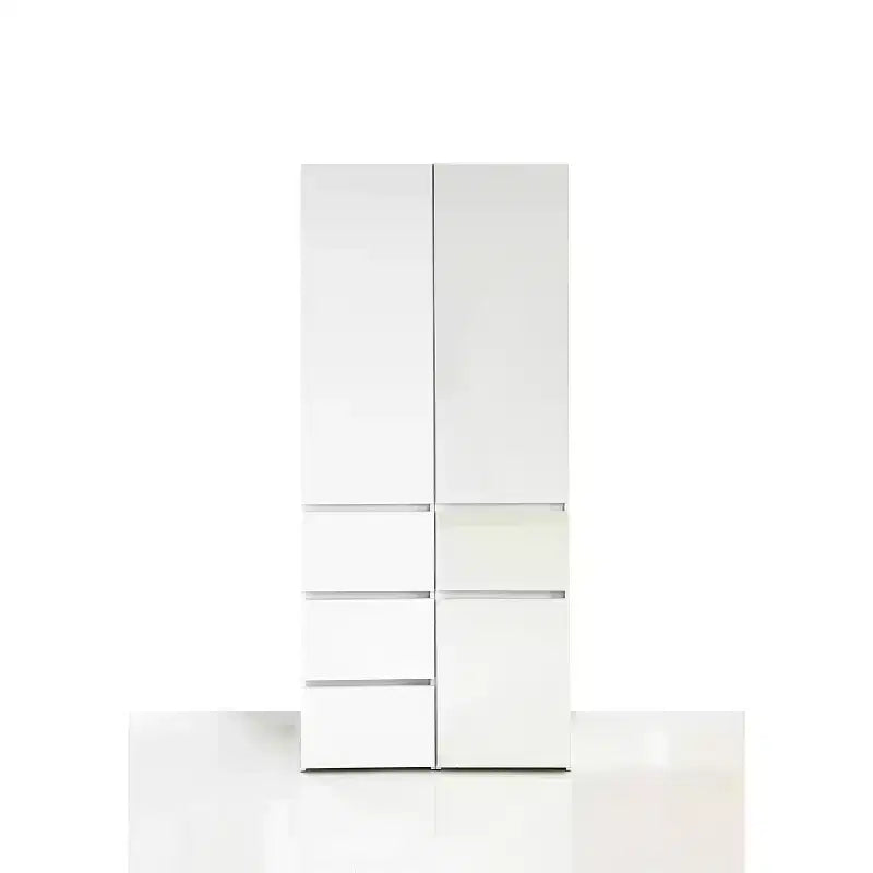 HomeStock 70,9 po H x 17,72 po L Système de rangement de placard en bois composite blanc pour rangement universel avec bacs de rangement