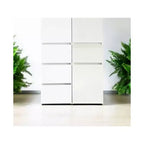 HomeStock 70,9 po H x 17,72 po L Système de rangement de placard en bois composite blanc pour rangement universel avec bacs de rangement