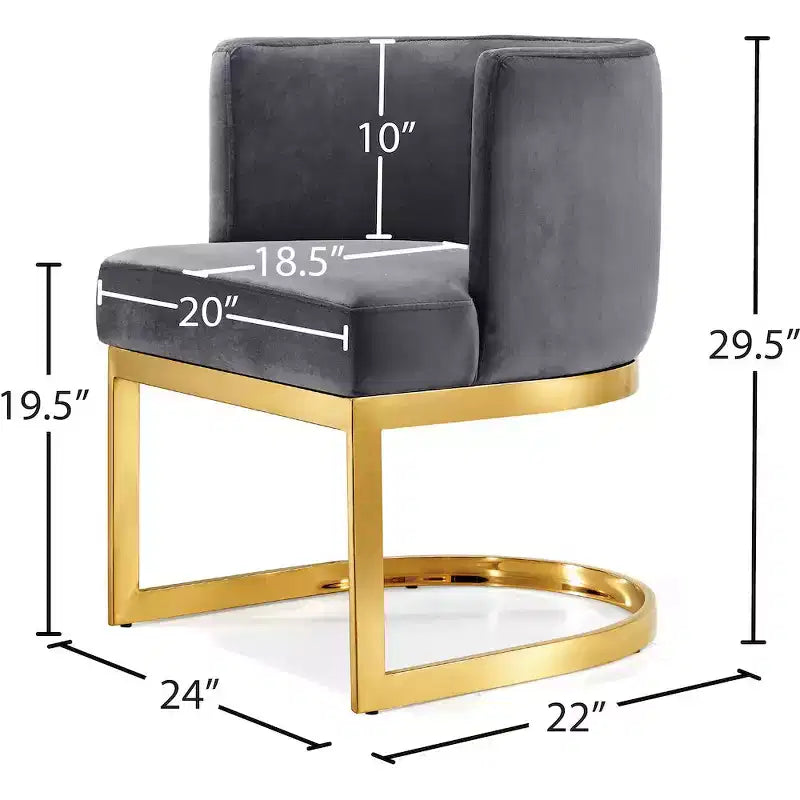 Meridian Furniture, Chaise de salle à manger en velours Gianna
