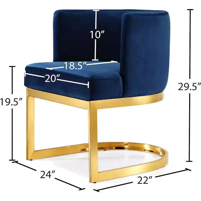 Meridian Furniture, Chaise de salle à manger en velours Gianna
