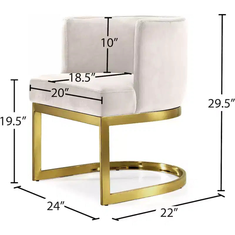 Meridian Furniture, Chaise de salle à manger en velours Gianna
