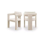 Meridian Furniture,Brenda Beige Chenille Fabric Dining Chair, Set of 2