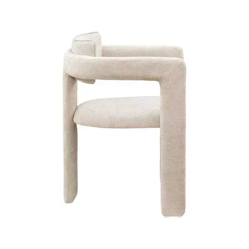 Meridian Furniture, Chaises de salle à manger en tissu chenille beige Brenda, lot de 2