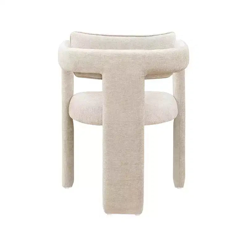 Meridian Furniture, Chaises de salle à manger en tissu chenille beige Brenda, lot de 2