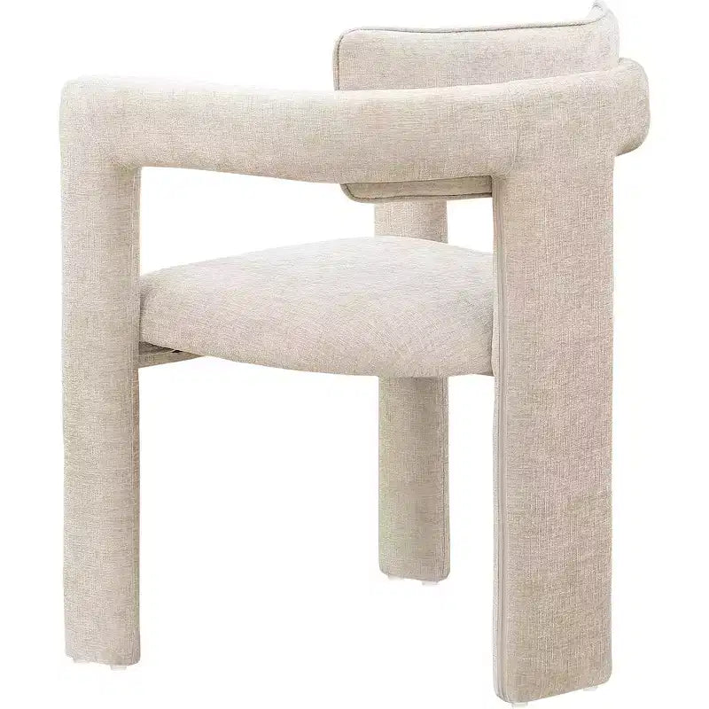 Meridian Furniture, Chaises de salle à manger en tissu chenille beige Brenda, lot de 2