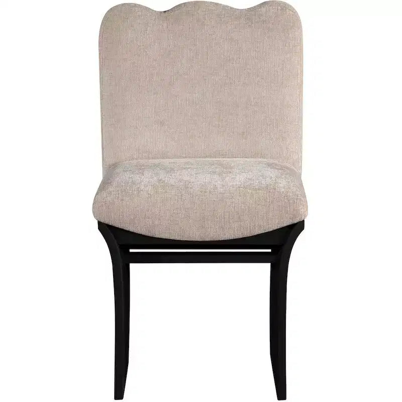 Chaise de salle à manger capitonnée en tissu chenille beige Shaw Meridina Furniture