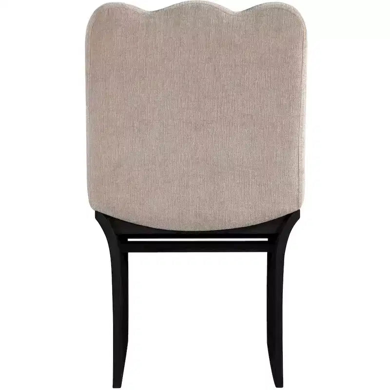 Chaise de salle à manger capitonnée en tissu chenille beige Shaw Meridina Furniture