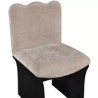 Chaise de salle à manger capitonnée en tissu chenille beige Shaw Meridina Furniture