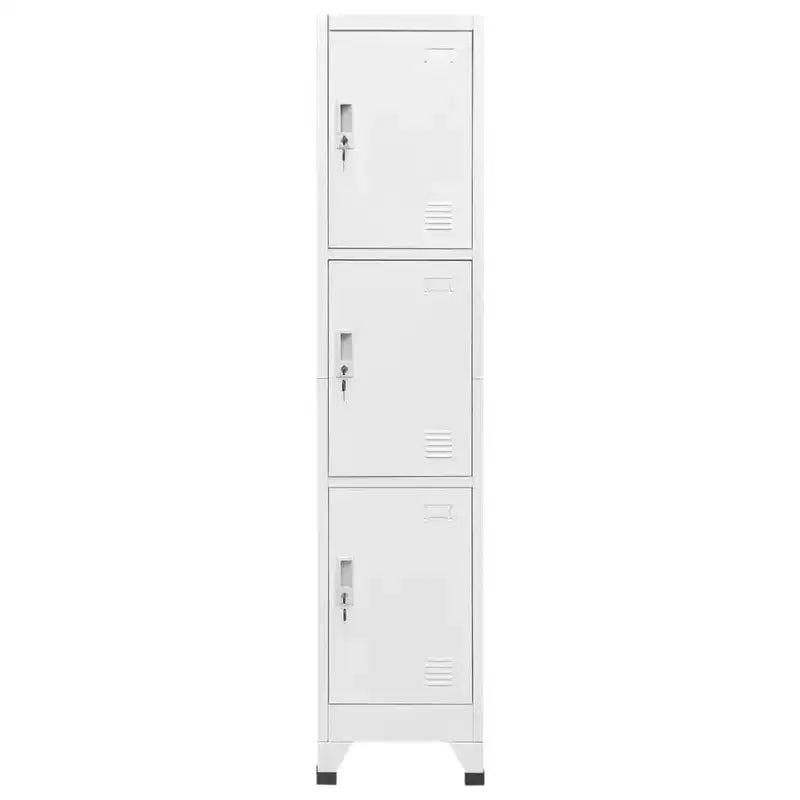 vidaXL Steel Locker Cabinet with 3 Compartments - Resistant, Easy Assembly, Secure Storage, and Easy Cleaning