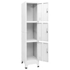 vidaXL Armoire de rangement en acier à 3 compartiments - Résistante, montage facile, rangement sécurisé et nettoyage facile