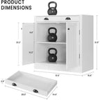 31.5 Buffet de cuisine moderne blanc avec tiroir et étagère réglable, meuble de rangement en bois style ferme pour café/bar, pour cuisine