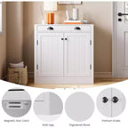 31.5 Buffet de cuisine moderne blanc avec tiroir et étagère réglable, meuble de rangement en bois style ferme pour café/bar, pour cuisine