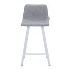 Tabouret de bar en cuir Elland de LeisureMod – Tabouret moderne de hauteur comptoir avec pieds en acier inoxydable blanc pour îlot de cuisine ou bar à domicile, lot de 2