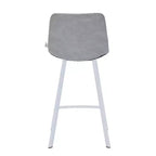 Tabouret de bar en cuir Elland de LeisureMod – Tabouret moderne de hauteur comptoir avec pieds en acier inoxydable blanc pour îlot de cuisine ou bar à domicile, lot de 2