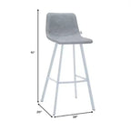 Tabouret de bar en cuir Elland de LeisureMod – Tabouret moderne de hauteur comptoir avec pieds en acier inoxydable blanc pour îlot de cuisine ou bar à domicile, lot de 2
