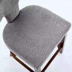 CLIHOME Lot de 2 tabourets de bar mi-siècle hauteur comptoir, chaises d'appoint de cuisine rembourrées en tissu lin de style campagnard avec dossier incurvé