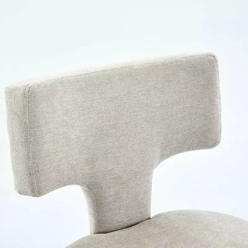 CLIHOME Lot de 2 tabourets de bar mi-siècle hauteur comptoir, chaises d'appoint de cuisine rembourrées en tissu lin de style campagnard avec dossier incurvé