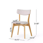 Ensemble de salle à manger 5 pièces GDFStudio Leora, de style moderne du milieu du siècle, en bois et tissu