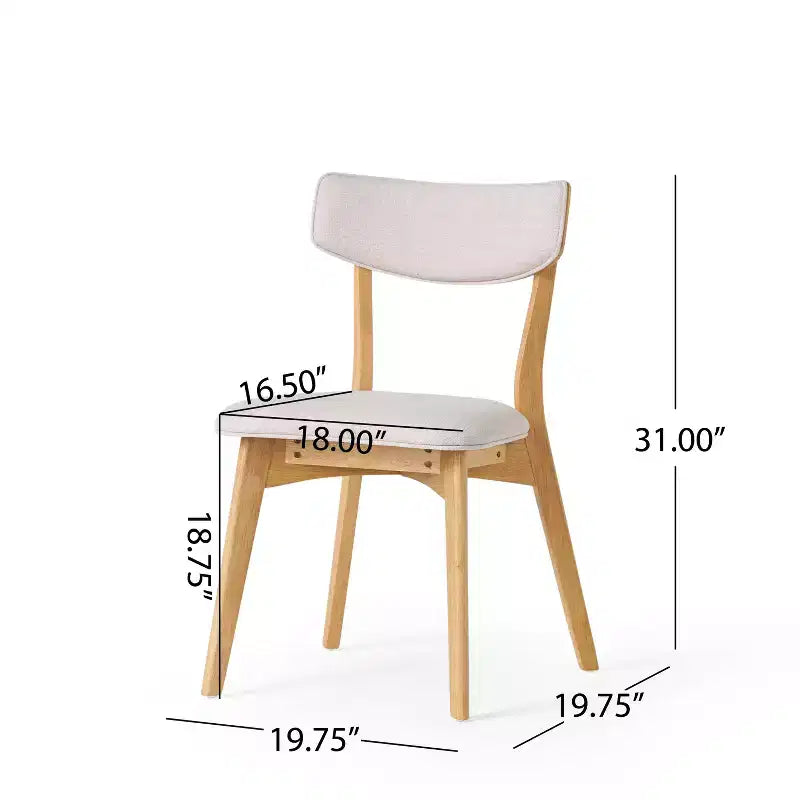 Ensemble de salle à manger 5 pièces GDFStudio Leora, de style moderne du milieu du siècle, en bois et tissu