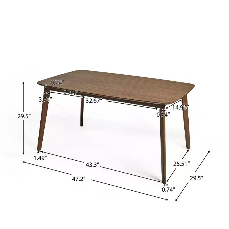 Ensemble de salle à manger 5 pièces GDFStudio Leora, de style moderne du milieu du siècle, en bois et tissu