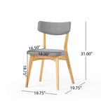Ensemble de salle à manger 5 pièces GDFStudio Leora, de style moderne du milieu du siècle, en bois et tissu