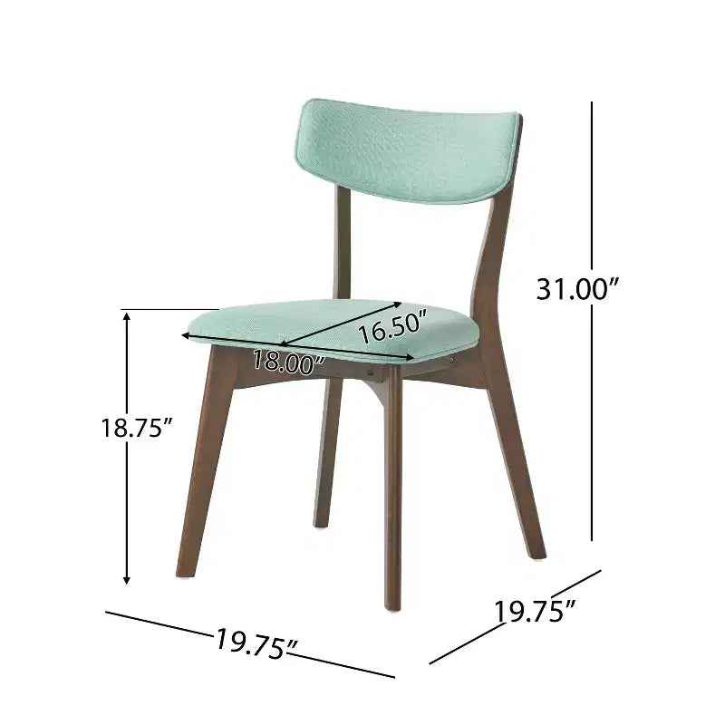 Ensemble de salle à manger 5 pièces GDFStudio Leora, de style moderne du milieu du siècle, en bois et tissu