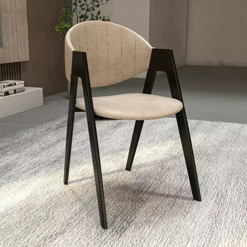 LeisureMod Savor Chaise de salle à manger moderne Chaises d'appoint rembourrées avec dossier incurvé et cadre en fer Chaises de cuisine et de salle à manger du milieu du siècle Lot de 2
