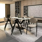 LeisureMod Savor Chaise de salle à manger moderne Chaises d'appoint rembourrées avec dossier incurvé et cadre en fer Chaises de cuisine et de salle à manger du milieu du siècle Lot de 2