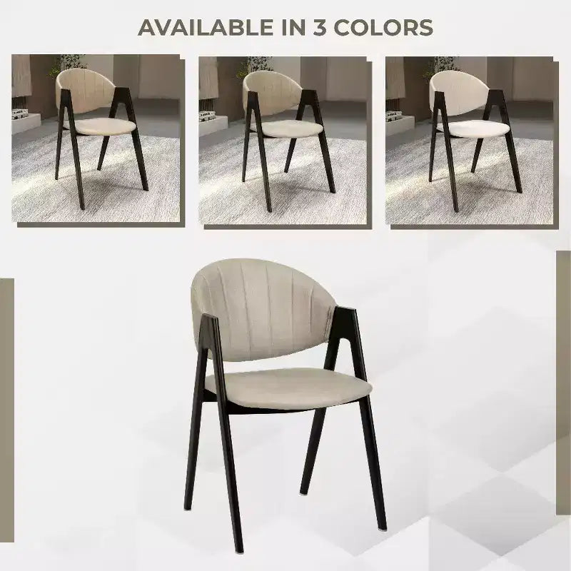 LeisureMod Savor Chaise de salle à manger moderne Chaises d'appoint rembourrées avec dossier incurvé et cadre en fer Chaises de cuisine et de salle à manger du milieu du siècle Lot de 2