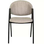 LeisureMod Savor Chaise de salle à manger moderne Chaises d'appoint rembourrées avec dossier incurvé et cadre en fer Chaises de cuisine et de salle à manger du milieu du siècle Lot de 2
