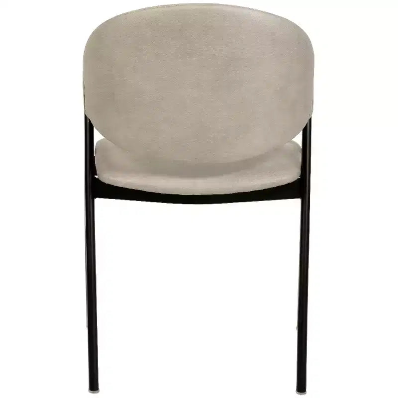 LeisureMod Savor Chaise de salle à manger moderne Chaises d'appoint rembourrées avec dossier incurvé et cadre en fer Chaises de cuisine et de salle à manger du milieu du siècle Lot de 2