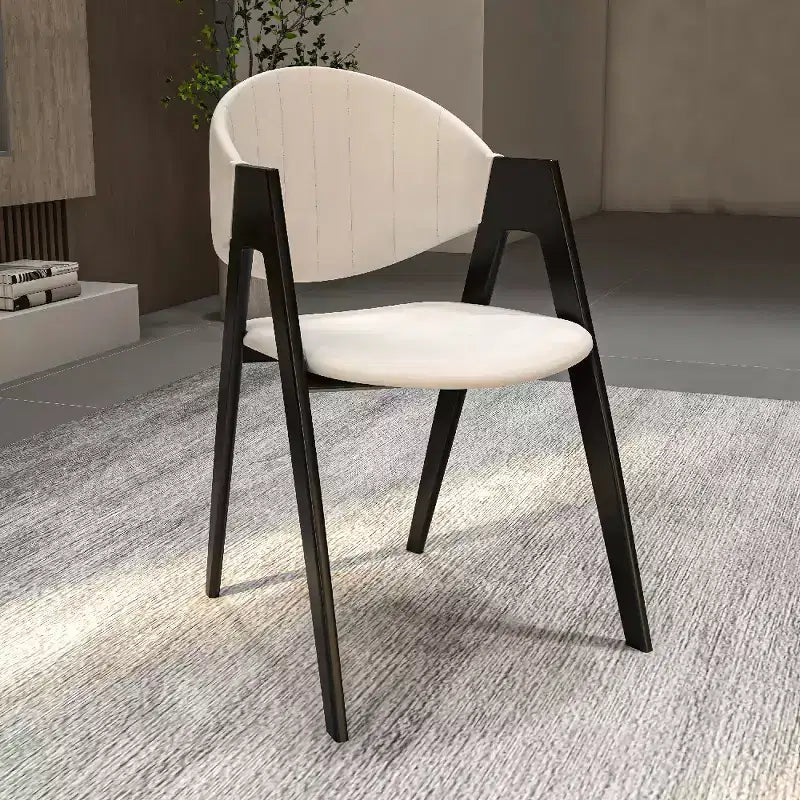 LeisureMod Savor Chaise de salle à manger moderne Chaises d'appoint rembourrées avec dossier incurvé et cadre en fer Chaises de cuisine et de salle à manger du milieu du siècle Lot de 2