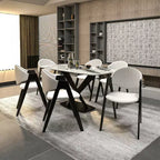 LeisureMod Savor Chaise de salle à manger moderne Chaises d'appoint rembourrées avec dossier incurvé et cadre en fer Chaises de cuisine et de salle à manger du milieu du siècle Lot de 2