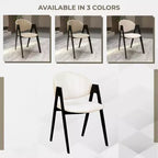 LeisureMod Savor Chaise de salle à manger moderne Chaises d'appoint rembourrées avec dossier incurvé et cadre en fer Chaises de cuisine et de salle à manger du milieu du siècle Lot de 2