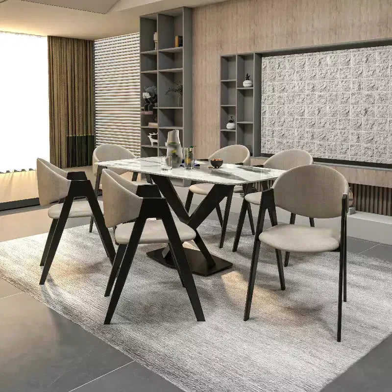 LeisureMod Savor Chaise de salle à manger moderne Chaises d'appoint rembourrées avec dossier incurvé et cadre en fer Chaises de cuisine et de salle à manger du milieu du siècle Lot de 2