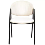 LeisureMod Savor Chaise de salle à manger moderne Chaises d'appoint rembourrées avec dossier incurvé et cadre en fer Chaises de cuisine et de salle à manger du milieu du siècle Lot de 2