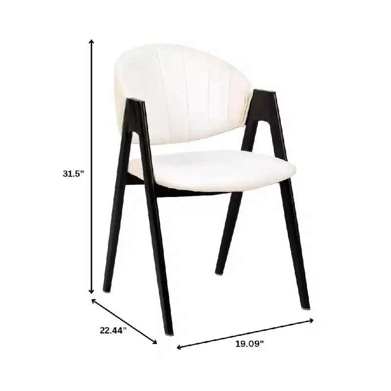 LeisureMod Savor Chaise de salle à manger moderne Chaises d'appoint rembourrées avec dossier incurvé et cadre en fer Chaises de cuisine et de salle à manger du milieu du siècle Lot de 2