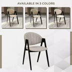 LeisureMod Savor Chaise de salle à manger moderne Chaises d'appoint rembourrées avec dossier incurvé et cadre en fer Chaises de cuisine et de salle à manger du milieu du siècle Lot de 2