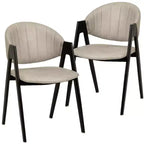 LeisureMod Savor Chaise de salle à manger moderne Chaises d'appoint rembourrées avec dossier incurvé et cadre en fer Chaises de cuisine et de salle à manger du milieu du siècle Lot de 2