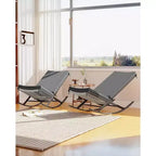 TROPOW Ensemble de 2 fauteuils à bascule de jardin, Chaises longues inclinables en osier d'extérieur, Chaises longues en rotin, Chaises longues en osier pour patio ou bord de piscine avec coussin
