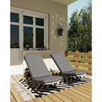 TROPOW Ensemble de 2 fauteuils à bascule de jardin, Chaises longues inclinables en osier d'extérieur, Chaises longues en rotin, Chaises longues en osier pour patio ou bord de piscine avec coussin