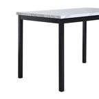 Table de salle à manger Okak 48 Table à manger moderne Table de cuisine avec plateau en faux marbre et pieds en métal pour salle à manger, salon