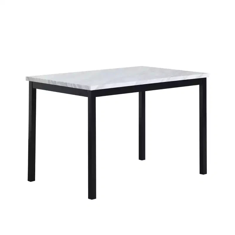 Table de salle à manger Okak 48 Table à manger moderne Table de cuisine avec plateau en faux marbre et pieds en métal pour salle à manger, salon